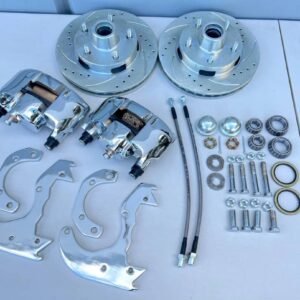 1958-64 CHEVY IMPALA POWER BRAKE ZERO OFFSET BOLT-ON FRONT DISC BRAKE KIT CHROME