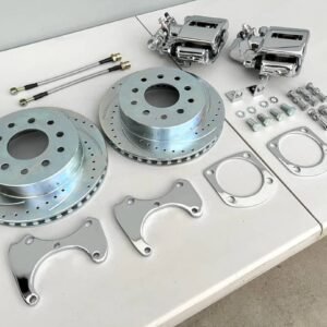 1955-57 CHEVY BEL AIR, 1958-70 IMPALA REAR DISC BRAKE KIT CHROME /STOCK REAR END