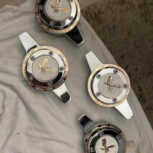 Brand new kos Gold ring and chrome rings