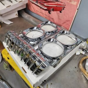 67 impala triple chrome headlight bezels and corner lights triple plated